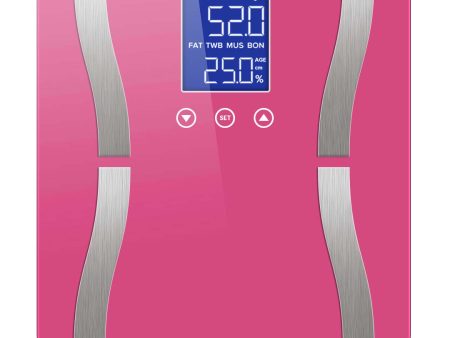 SOGA Glass LCD Digital Body Fat Scale Bathroom Electronic Gym Water Weighing Scales Pink Sale