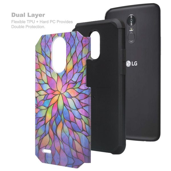 LG Stylo 3 Case, Stylo 3 Plus Dual Layered Shock Resistant Slim Hybrid Case for Stylo 3   Stylo 3 Plus - Rainbow Flower Cheap