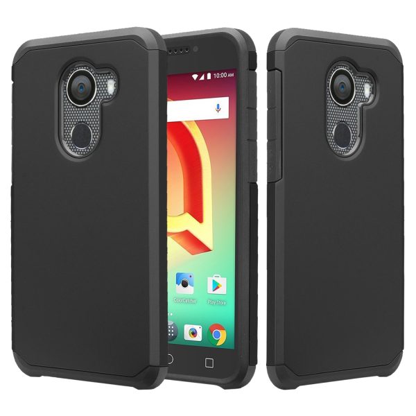 Tmobile REVVL, Alcatel A30 Plus, A30 Fierce, Alcatel Walters Slim Dual Layered Shock Resistant Hybrid Case Cover - Black Online now