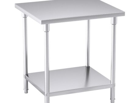 SOGA 2-Tier Commercial Catering Kitchen Stainless Steel Prep Work Bench Table 80*70*85cm on Sale