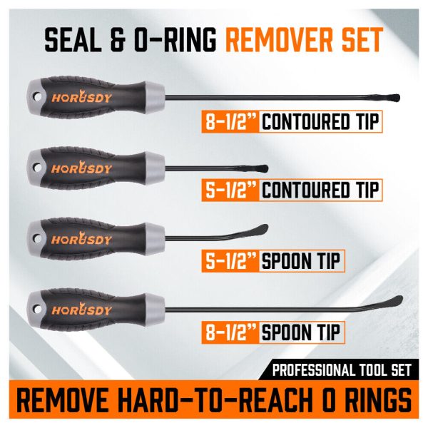 4Pc Seal & O-Ring Removal Set Spoon Tip Removing Heavy Grip Handle Auto Tools Fashion