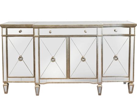 Mirrored Sideboard Antiqued Ribbed Sale