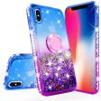 Glitter Phone Case Kickstand Compatible for Apple iPhone XS Max Case, iPhone XS Max Case,Ring Stand Liquid Floating Quicksand Bling Sparkle Protective Girls Women for iPhone XS Max - (Blue Gradient) For Discount