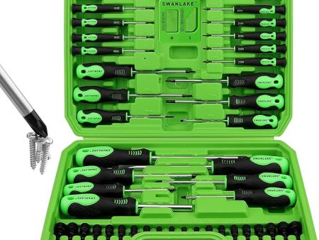 SWANLAKE 86PCS Magnetic Screwdriver Set,Includes Slotted Phillips Torx Mini Precision Screwdriver, Replaceable Screwdriver Bits and nut drivers With Sturdy tool box Online