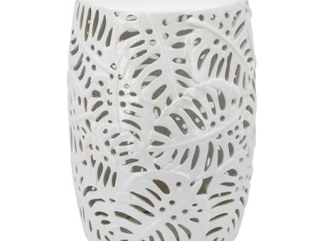 Palm Leaf Cutwork Ceramic Stool For Discount