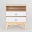 2X Bedside Table Side Storage Cabinet Nightstand Bedroom 2 Drawer ANYA OAK Online