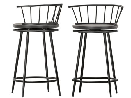 Artiss 2x Bar Stools Swivel Metal Chairs Fashion