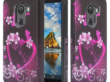 Tmobile REVVL, Alcatel A30 Plus, A30 Fierce, Alcatel Walters Case, Slim Hybrid Dual Layer [Shockproof] Cover - Heart Butterflies on Sale