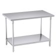 SOGA 2-Tier Commercial Catering Kitchen Stainless Steel Prep Work Bench Table 120*70*85cm on Sale