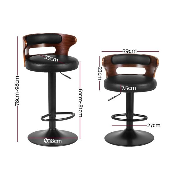 Artiss 4x Bar Stools Gas Lift Faux Leather Supply