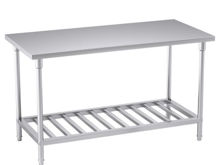 SOGA Commercial Catering Kitchen Stainless Steel Prep Work Bench Table 150*70*85cm For Discount