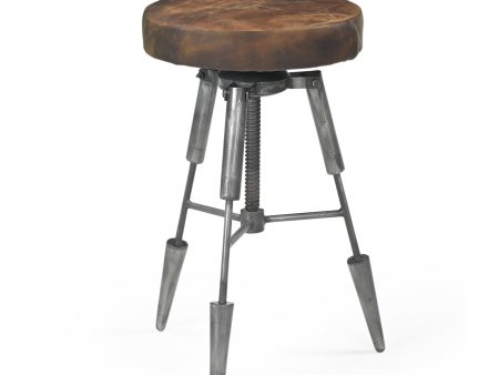 TRIPOD LEATHER WIND UP STOOL Online Hot Sale