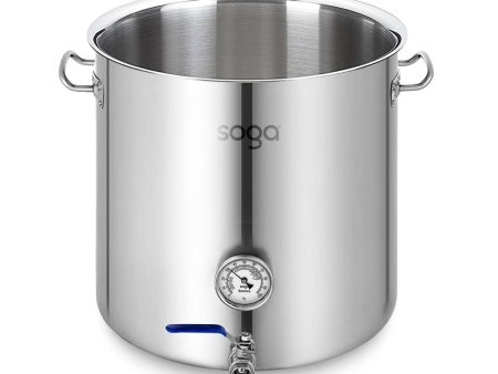 SOGA Stainless Steel No Lid Brewery Pot 98L With Beer Valve 50*50cm Online Sale