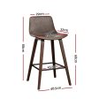 Artiss 4x Bar Stools Vintage Leather Wooden on Sale