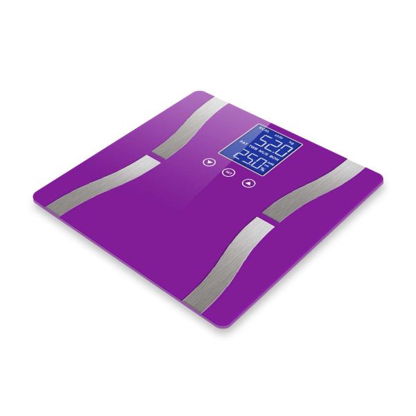 SOGA Digital Body Fat Scale Bathroom Scales Weight Gym Glass Water LCD Electronic Purple Online Sale