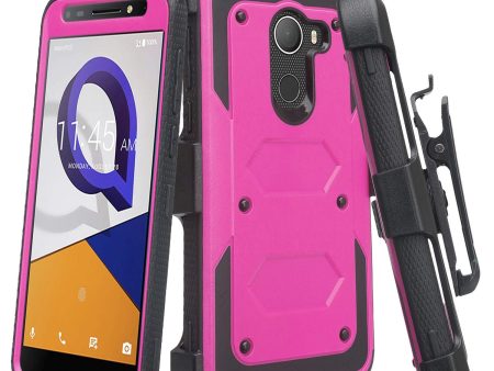 Jitterbug Smart 2, Smart2, A30 Plus, A30 Fierce, Tmobile REVVL, A30 Walters Case, Triple Protection 3-in-1 Heavy Duty Holster Shell Combo Clip Cover - Purple For Discount