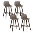 Artiss 4x Bar Stools Vintage Leather Wooden on Sale