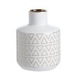 Geo Vase 20 cms high Indoor Outdoor. Our Geo Vase Small  with a gloss white finish and gold trim Sale