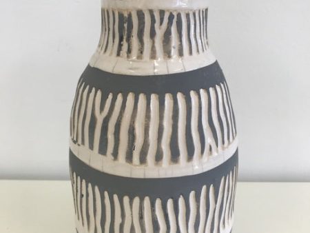 Cream & Grey Ceramic Vase Tall Cheap