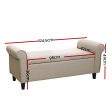 Artiss Storage Ottoman Blanket Box 125cm Arm Linen Taupe Supply