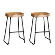 Artiss 2x Bar Stools Tractor Seat 65cm Wooden For Discount