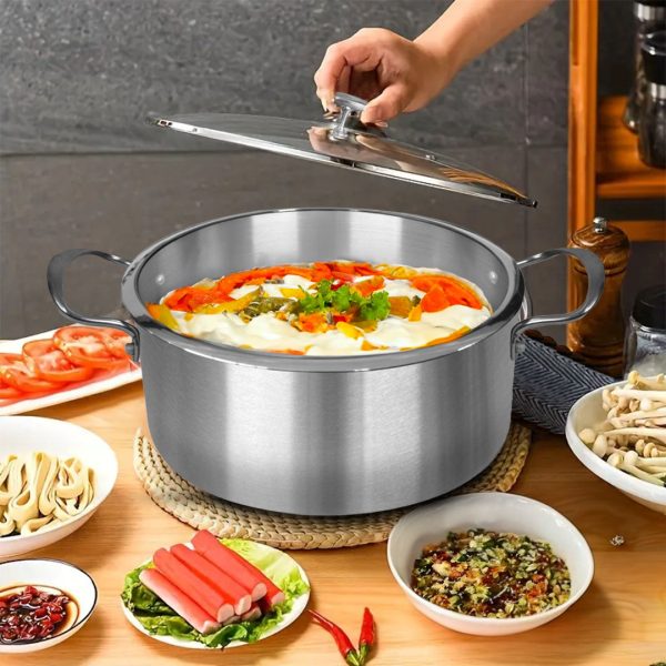 SOGA Stainless Steel Casserole With Lid Induction Cookware 28cm For Discount