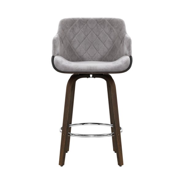 Artiss 2x Bar Stools Swivel Velvet Padded Wooden Hot on Sale