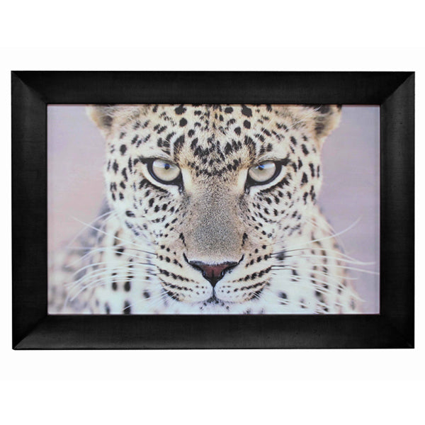 Leopard Portrait Wall Art 110x80cmh African-themed artwork. Solid Frame. For Cheap