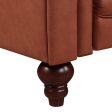 2 Seater 3 Seater Brown Sofa Lounge Set Button Tufted in Faux Leather Online