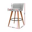 Artiss 4x Bar Stools Linen Padded Wooden Grey on Sale