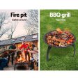 Fire Pit BBQ Charcoal Smoker Portable Outdoor Camping Pits Patio Fireplace 22  Online Sale