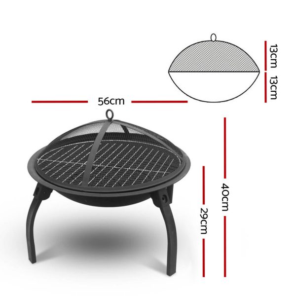 Fire Pit BBQ Charcoal Smoker Portable Outdoor Camping Pits Patio Fireplace 22  Online Sale