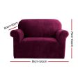 Artiss Sofa Cover Couch Covers 1 Seater Velvet Ruby Red Online Hot Sale