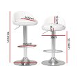 Artiss 2x Bar Stools PU Leather Gas Lift White Sale