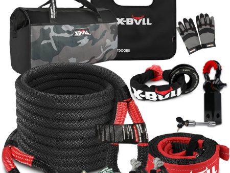 X-BULL Kinetic Recovery Rope kit Snatch Strap Soft Shackles Hitch receiver 4WD 4X4 Supply