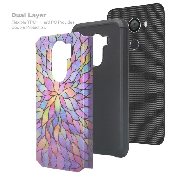 Tmobile REVVL, Alcatel A30 Plus, A30 Fierce, Alcatel Walters Case,  [Include Temper Glass Screen Protector] Slim Hybrid Dual Layer [Shockproof] Cover - Rainbow Flower Hot on Sale