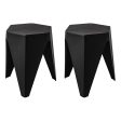 Artiss 2x Bar Stools Puzzle Plastic Foot Stool Black Sale