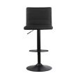 Artiss 4x Bar Stools Gas Lift Linen Fabric Black Online now