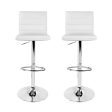 Artiss 2x Bar Stools Padded Leather Gas Lift White Fashion