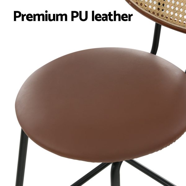 Artiss 4x Bar Stools PU Leather Stools Brown Sale