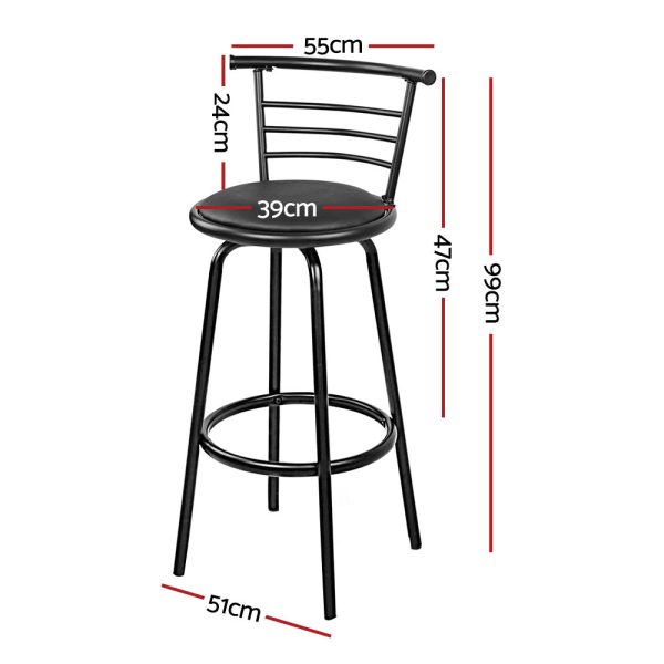 Artiss 4x Bar Stools Swivel Leather Padded Metal Online now