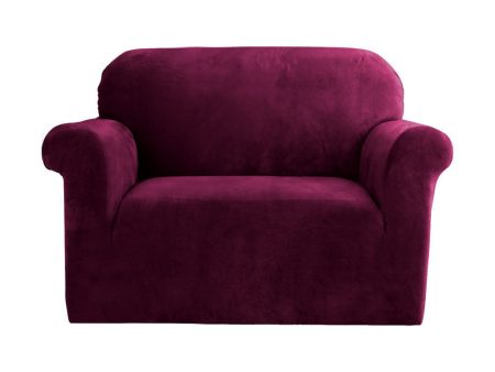 Artiss Sofa Cover Couch Covers 1 Seater Velvet Ruby Red Online Hot Sale