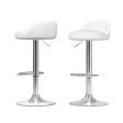 Artiss 2x Bar Stools PU Leather Gas Lift White Sale