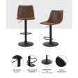 Artiss 2x Bar Stools Vintage Leather Swivel Gas Lift Brown For Discount