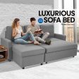 Sarantino3-seater Corner Sofa Bed With Storage Lounge Chaise Couch - Light Grey Sale