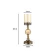 SOGA 42cm Glass Candle Holder Candle Stand Glass Metal on Sale