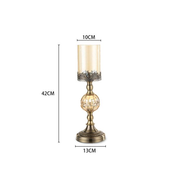 SOGA 42cm Glass Candle Holder Candle Stand Glass Metal on Sale