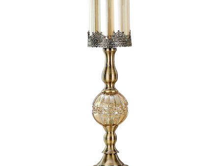 SOGA 47cm Glass Candle Holder Candle Stand Glass Metal Online Hot Sale