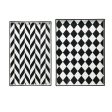 Black & White Patterned set of 2 rectangular serving trays. Bold & dynamic pattern Sale