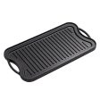 SOGA 50.8cm Cast Iron Ridged Griddle Hot Plate Grill Pan BBQ Stovetop For Discount